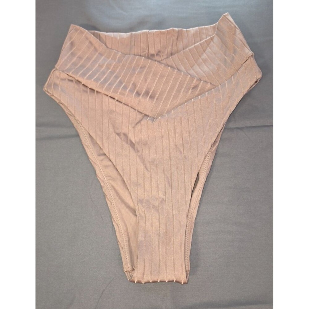 Aerie Shiny Brown High Waisted High Cut Cheeky Bathing Suit Bottom XS New No Tag